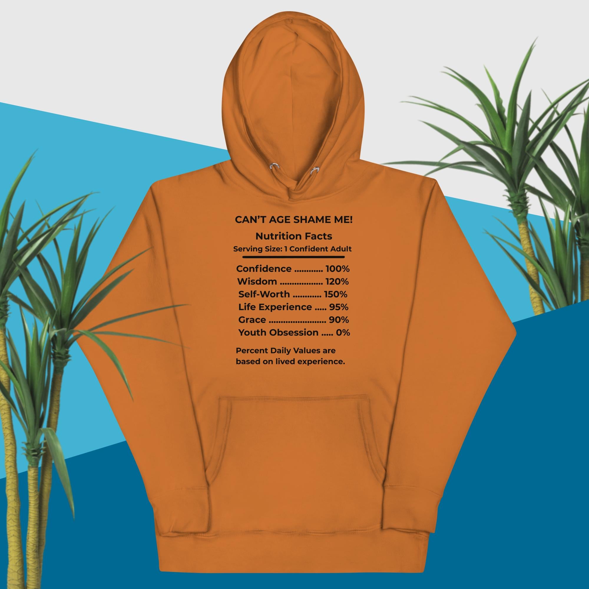 Adobe  Nutrition Facts Hoodie: Youth Not Required  (Black Text)