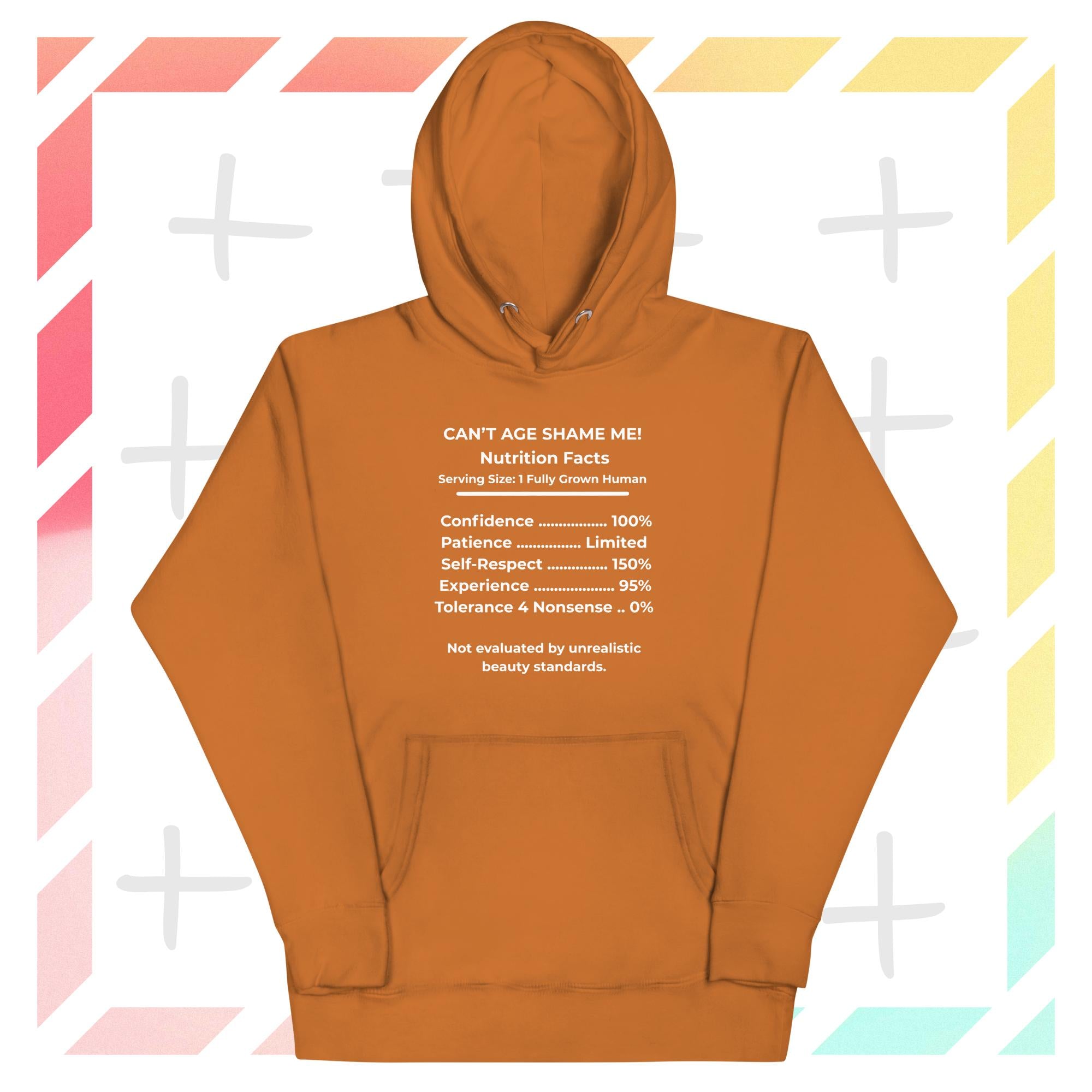 Adobe  Nutrition Facts Hoodie: Zero Nonsense (White Text)

