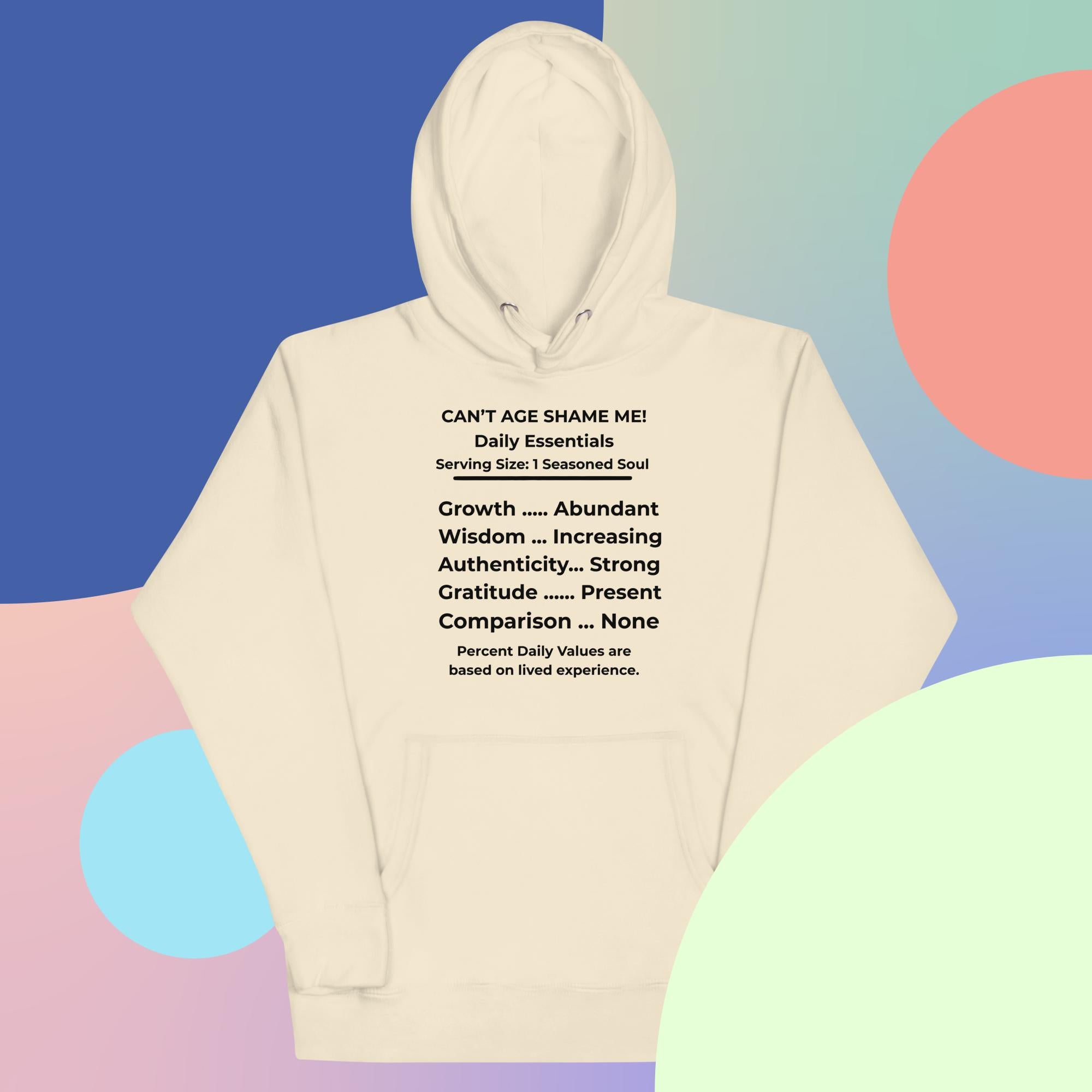 Bone Nutrition Facts Hoodie: Zero Comparison (Black Text)

