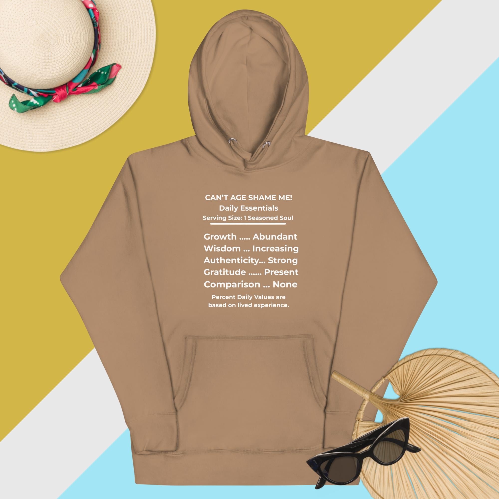 Latte Nutrition Facts Hoodie: Zero Comparison (White Text)

