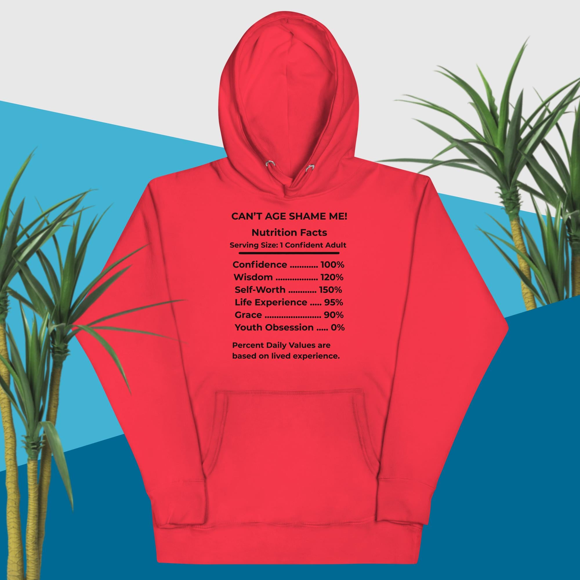Team Red  Nutrition Facts Hoodie: Youth Not Required  (Black Text)
