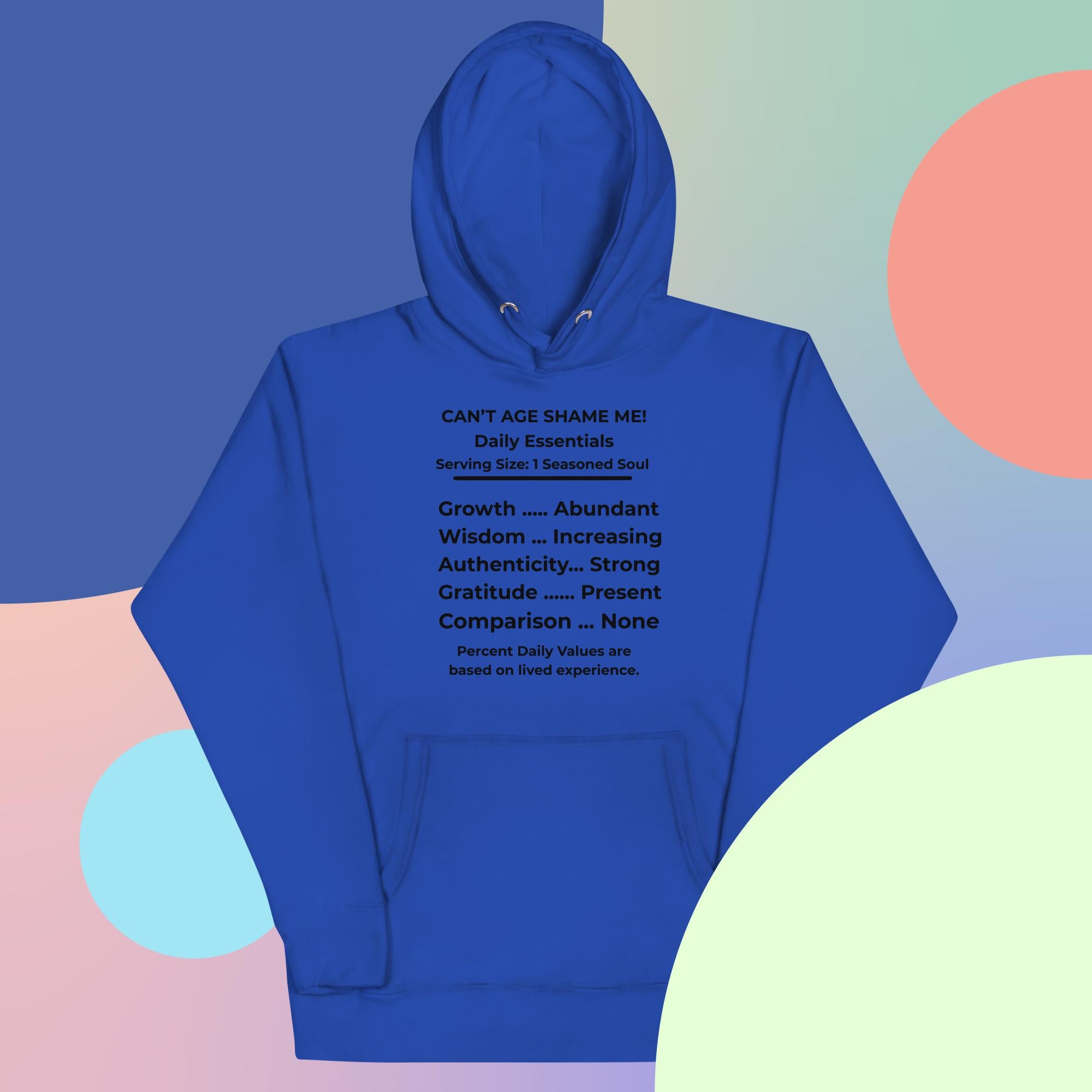 Team Royal Nutrition Facts Hoodie: Zero Comparison (Black Text)

