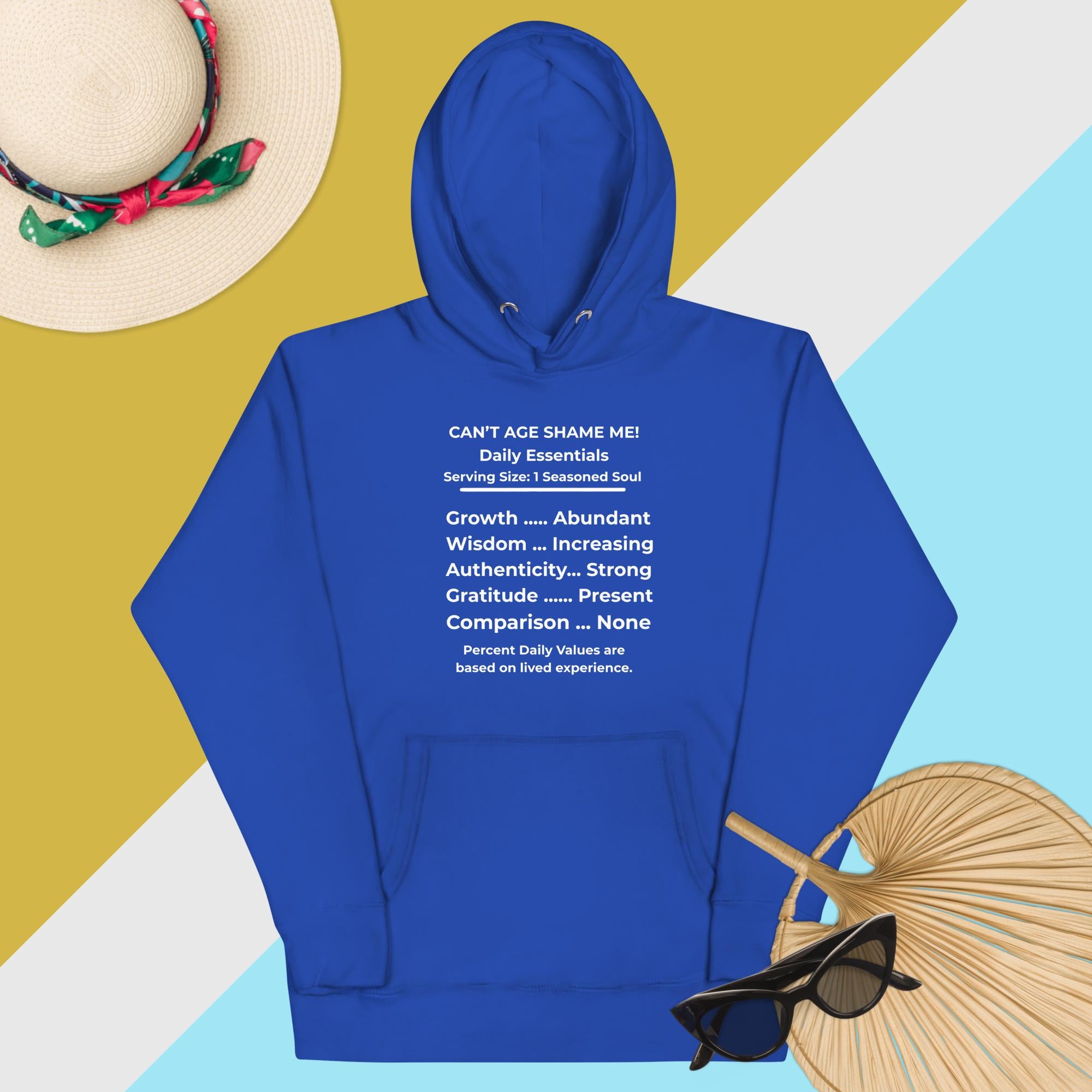 Team Royal Blue Nutrition Facts Hoodie: Zero Comparison (White Text)

