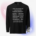 Black Nutrition Facts Long Sleeve Shirt: Zero Comparison (White Text)

