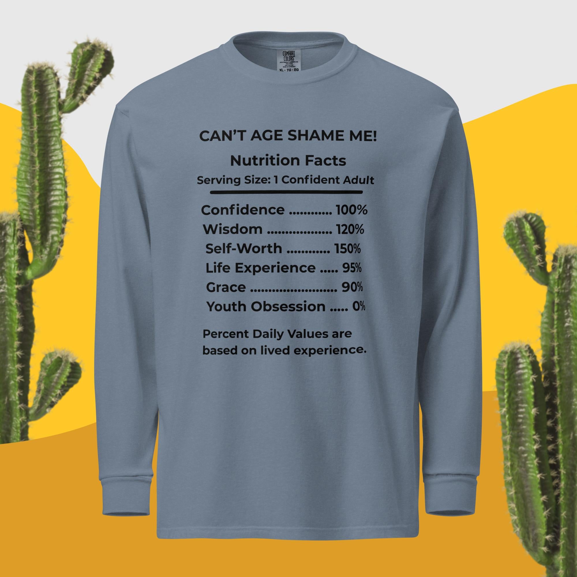 Blue Jean Nutrition Facts Unisex Sweatshirt: Youth Not Required (Black Text)