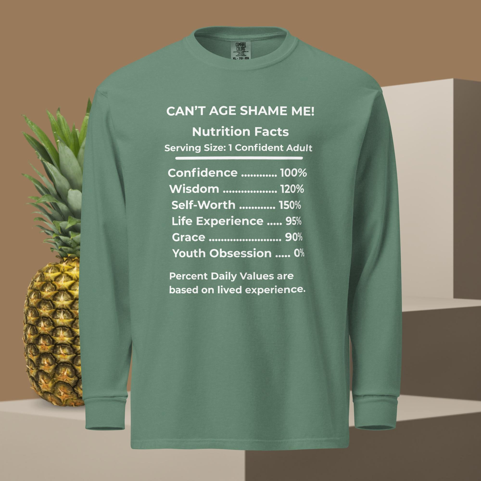 Light Green Nutrition Facts Unisex Sweatshirt: Youth Not Required (White Text)

