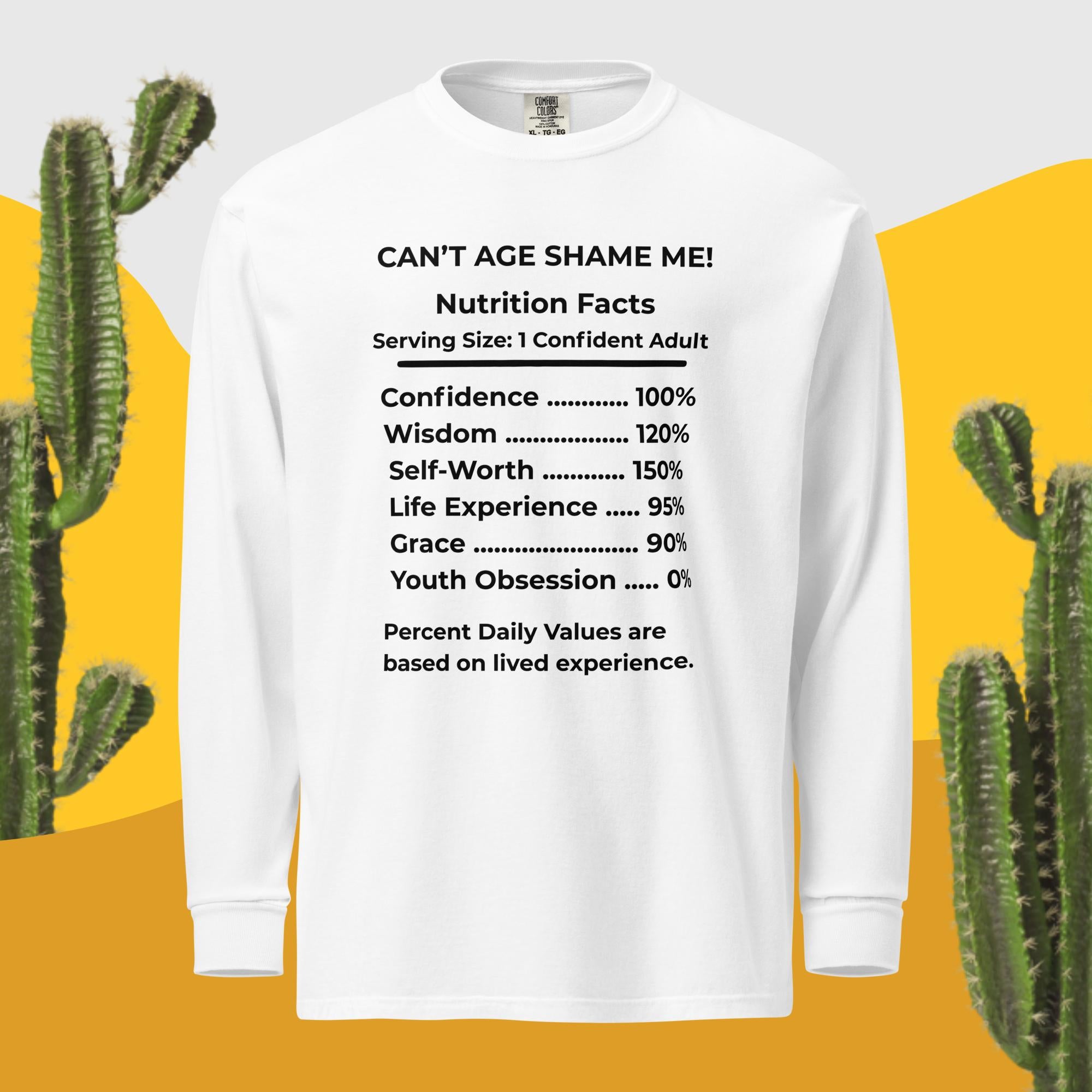 White Nutrition Facts Unisex Sweatshirt: Youth Not Required (Black Text)