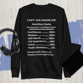 black Nutrition Facts Unisex Sweatshirt: Youth Not Required (White Text)

