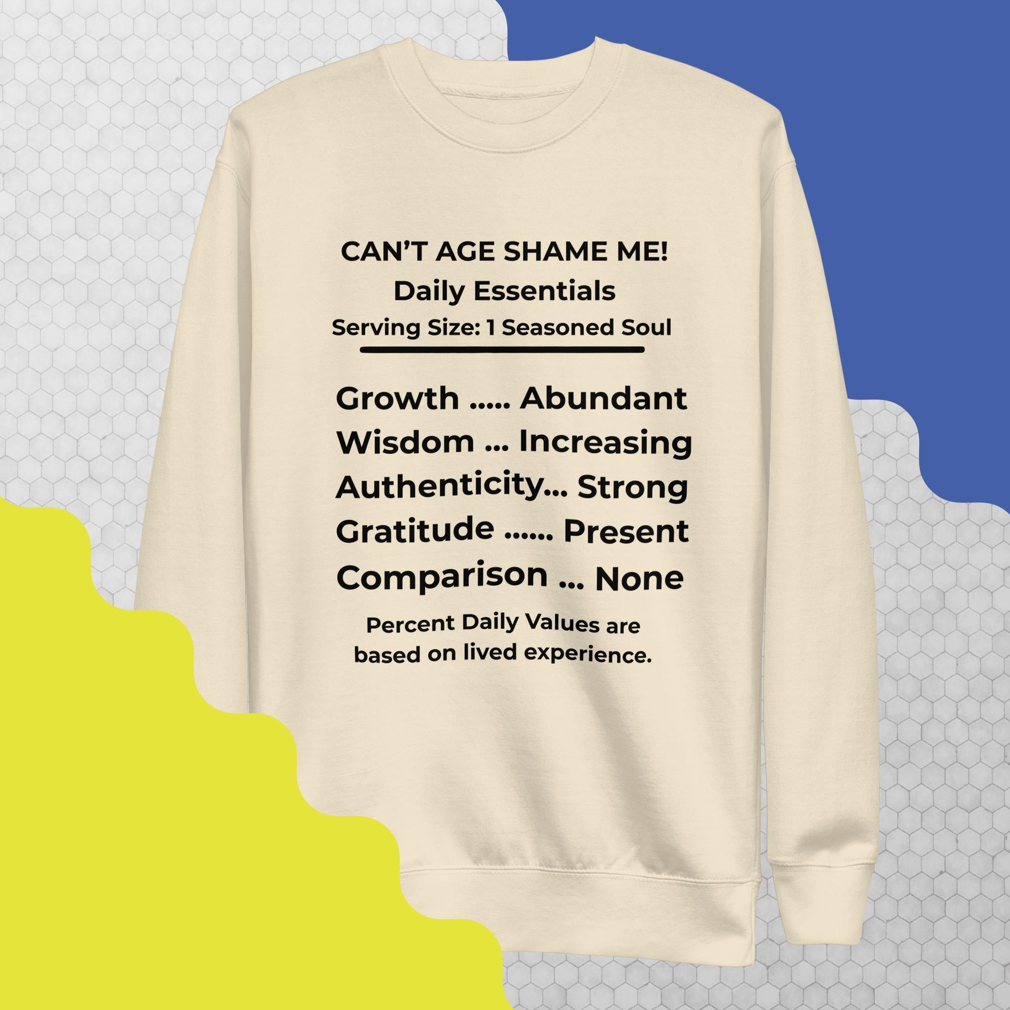 Bone Nutrition Facts Unisex Sweatshirt: Zero Comparison (Black Text)

