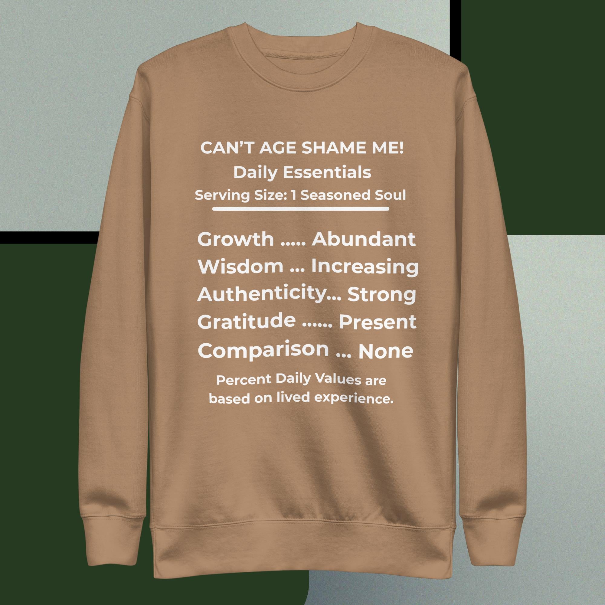 Latte Nutrition Facts Unisex Sweatshirt: Zero Comparison (White Text)

