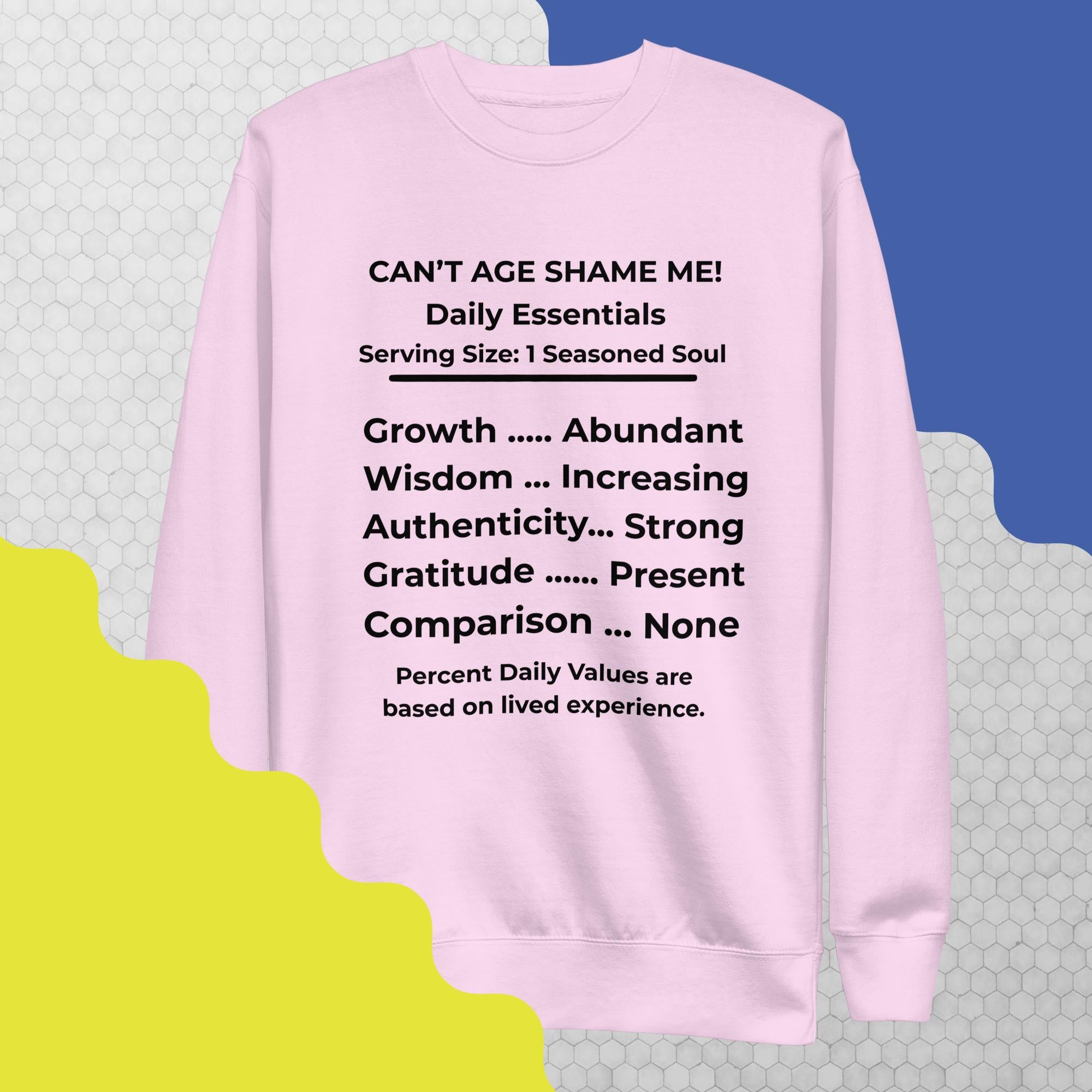 Lavender Nutrition Facts Unisex Sweatshirt: Zero Comparison (Black Text)

