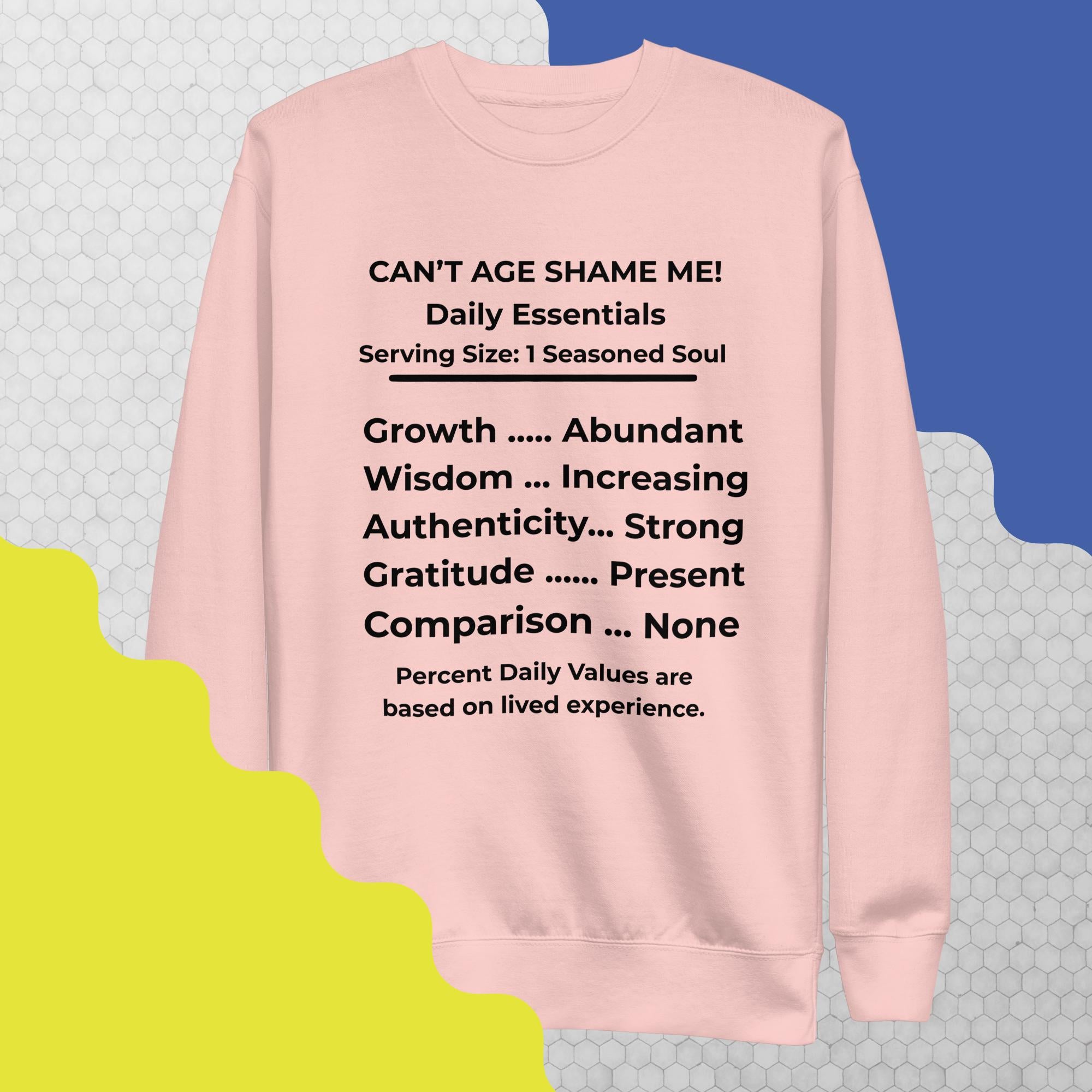 Light Pink Nutrition Facts Unisex Sweatshirt: Zero Comparison (Black Text)

