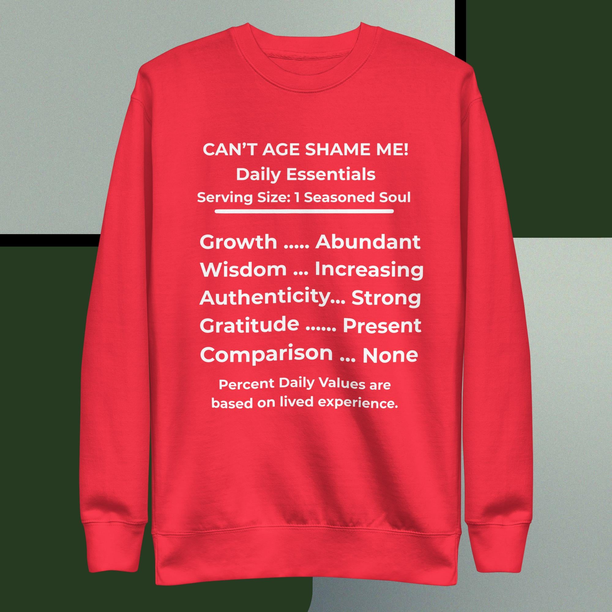 Pinkish Nutrition Facts Unisex Sweatshirt: Zero Comparison (White Text)

