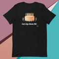 Black t-shirt with birthday cake graphic and text : Can't Age Shame Me!