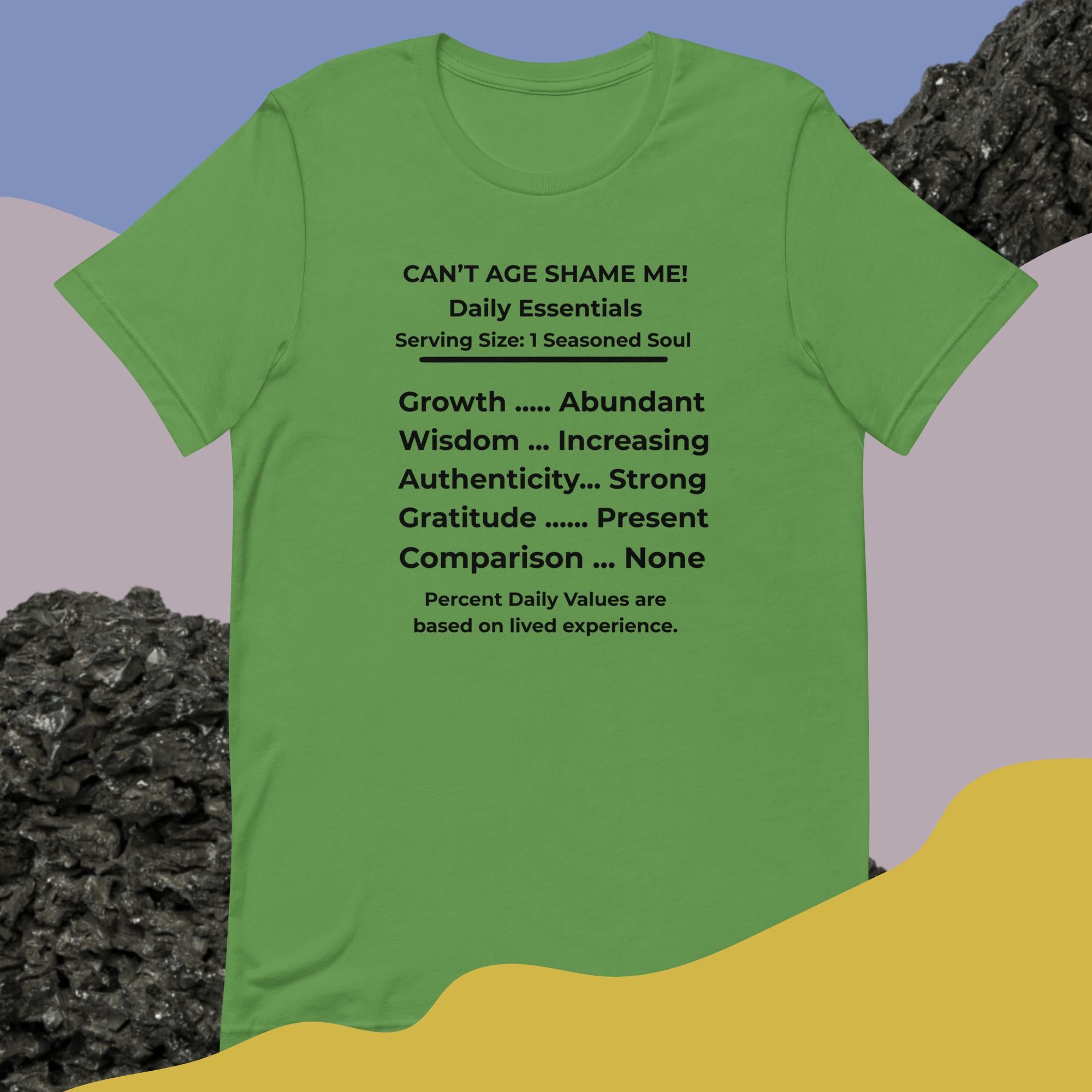 Leaf Green Nutrition Facts Unisex T- Shirt: Zero Comparison (Black Text)

