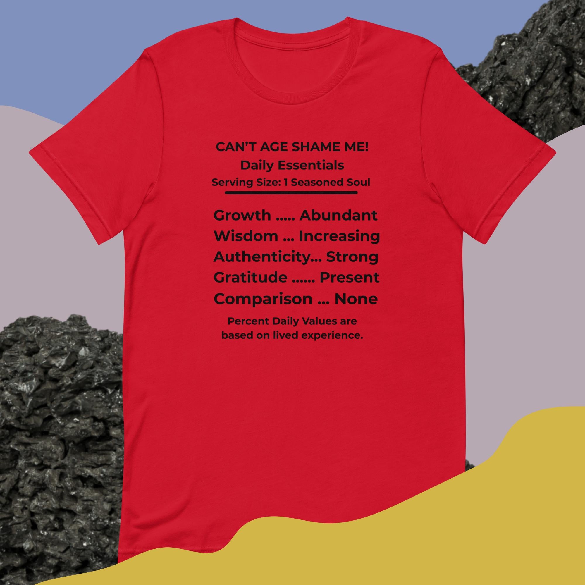 Red Nutrition Facts Unisex T- Shirt: Zero Comparison (Black Text)

