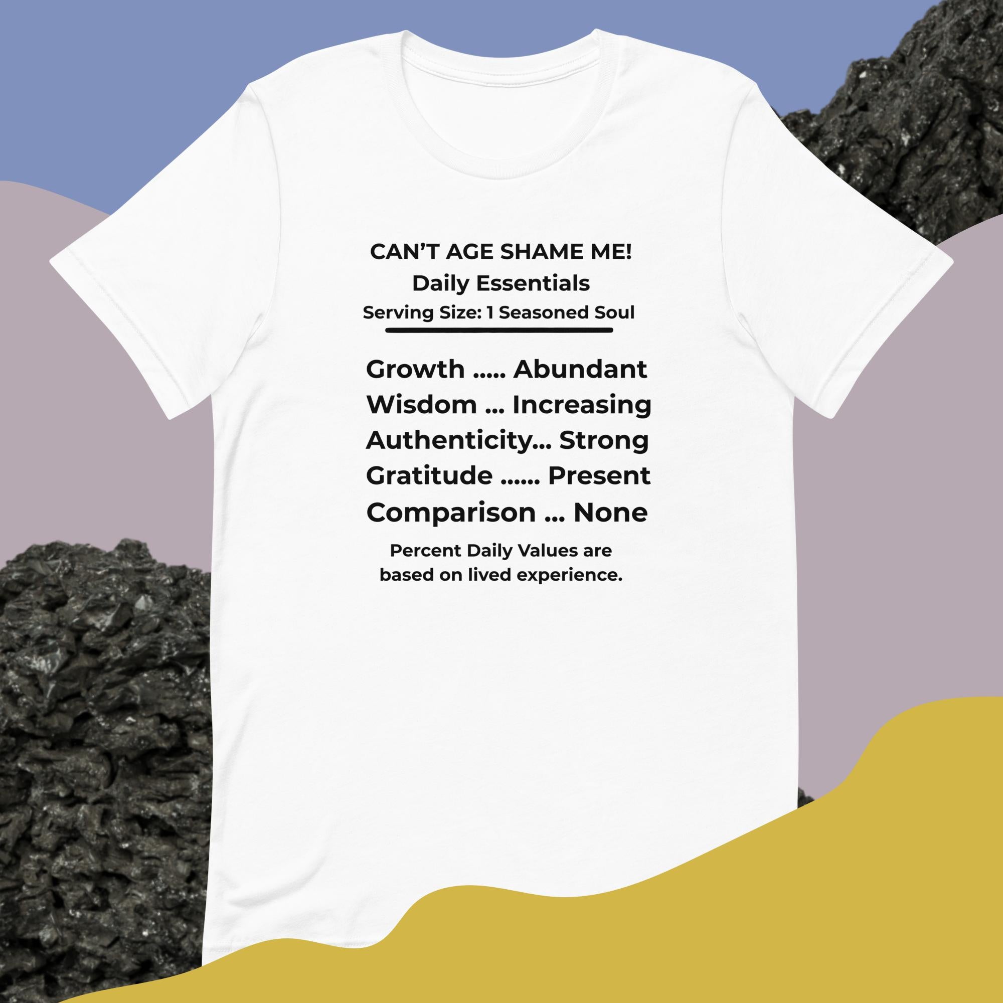 White Nutrition Facts Unisex T- Shirt: Zero Comparison (Black Text)

