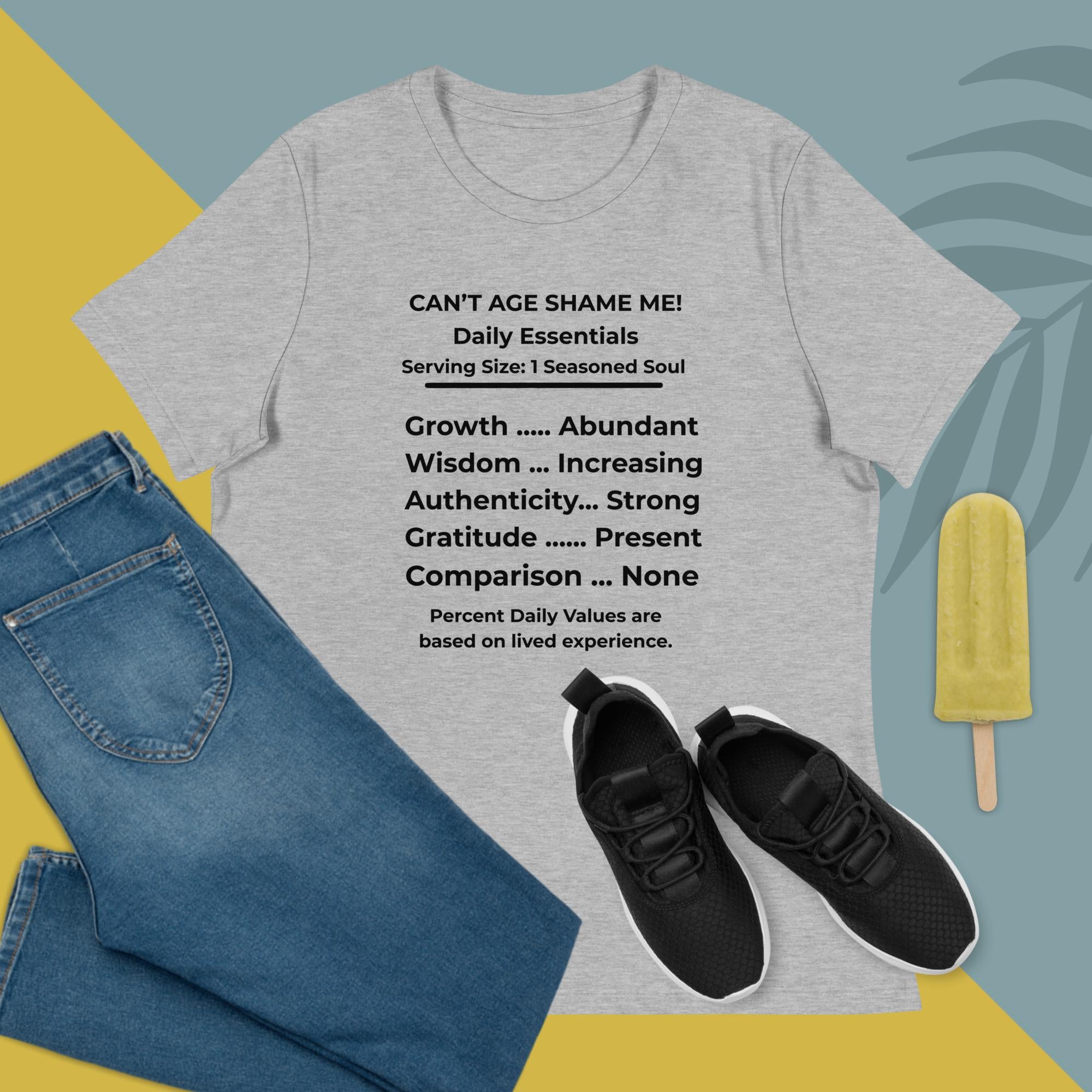 Gray Nutrition Facts Women’s Relaxed T-Shirt: Zero Comparison (Black Text)

