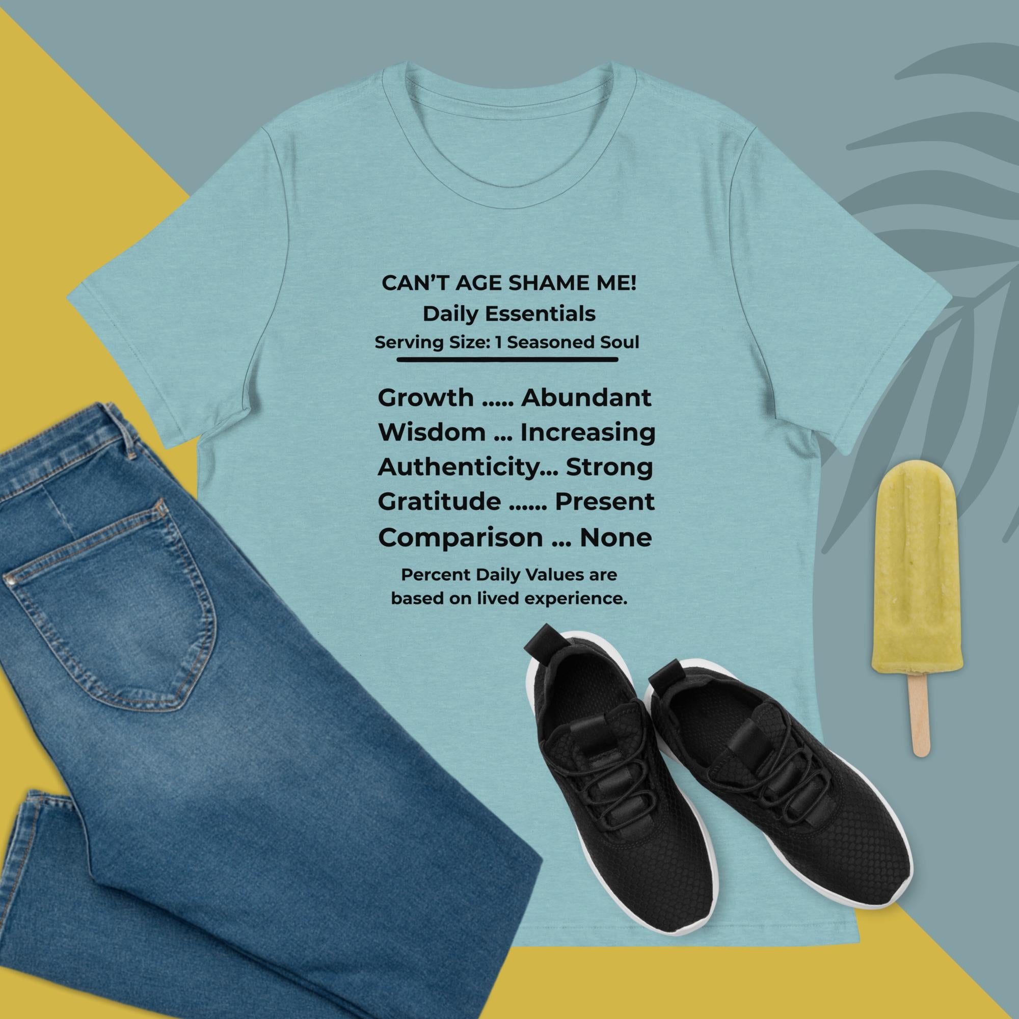 Heather Blue Nutrition Facts Women’s Relaxed T-Shirt: Zero Comparison (Black Text)

