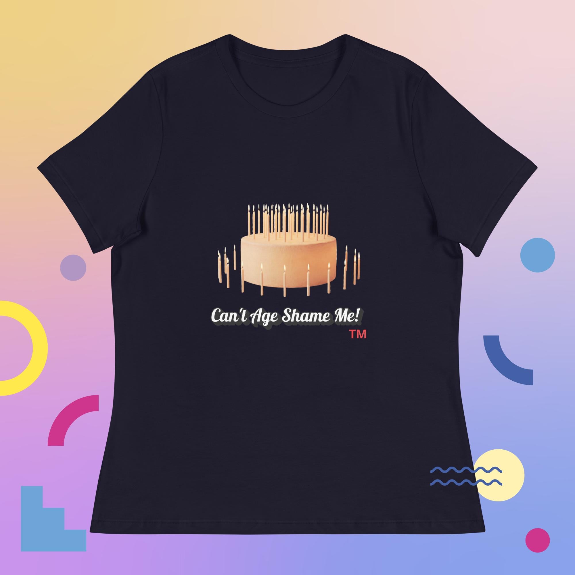 Black t-shirt with birthday cake and candles design 